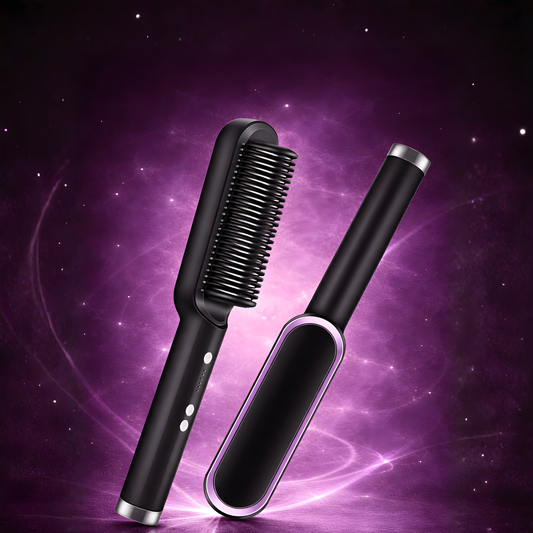 Plancha y Cepillo 2 en 1: Alisa y Da Brillo al Instante