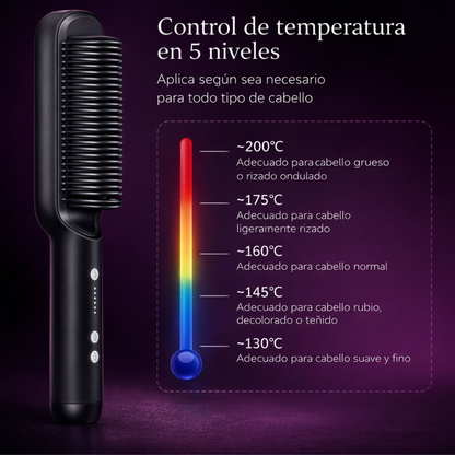 Plancha y Cepillo 2 en 1: Alisa y Da Brillo al Instante